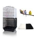 Daoeny 2Pcs Adjustable Bird Cage Cover | Upgraded Airy Nylon Mesh Parrot Net with Sequins | Seed & Feather Catcher for Parakeet Macaw | Soft & Universal Birdcage Cover Skirt | 78.7 x 15.7 Inch - Buy Online on GoSupps.com