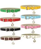Handmade Leather Cat Neck Straps with Bells - Adjustable Durable 8-Piece Set for Small Pets | Perfect for Indoor & Outdoor Use - Buy Online on GoSupps.com