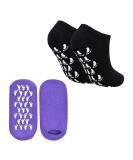 2 Pairs Moisturizing Gel Socks | Vitamin & Oil Infused Spa Foot Care | Black & Purple for Women - Buy Online on GoSupps.com