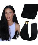 Buy Youngsee Genius Weft Real Hair Extensions - 55cm Virgin Black Tressen | Remy Hair for Smooth Weaving - Buy Online on GoSupps.com