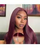 Buy Wear and Go Glueless Wigs - Pre-Cut Lace 18 99J Human Hair - Upgraded 5x5 HD Density for Black Women - Buy Online on GoSupps.com