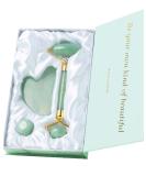 Premium Jade Roller & Gua Sha Set - Natural Facial Massage for Lymphatic Drainage Puffy Eyes & Skin Firming - Buy Online on GoSupps.com