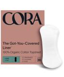 Cora Long Organic Cotton Period Liners - Ultra Thin, Quick Absorbent, Hypoallergenic - 36 Count - Buy Online on GoSupps.com