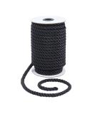 PandaHall 8mm 3 Braided Cord Trim - 20 Yards Black Nylon Twisted Silk Rope for Decor, Curtain Tiebacks, Upholstery - Shiny Viscose Cording - Buy Online on GoSupps.com