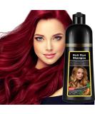 Instant Wine Red Hair Dye Shampoo - 3 in 1 Gray Coverage Herbal Ingredients Long Lasting - 16.9 Fl Oz for Men & Women - Buy Online on GoSupps.com