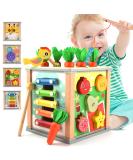 Zooyaue 6-in-1 Wooden Motor Activity Cube - Montessori Toy for Babies 3+ | Engaging Activity Center & Developmental Wooden Toys - Buy Online on GoSupps.com