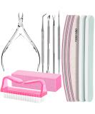 FANDAMEI 12 Pcs Nail Files Set Nail Buffer Blocks with Cuticle Remover- Cuticle Nippers Cuticle Pusher Nail File and Buffer Set for Manicure & Pedicure Tools 100/180 Nail Files for Natural Nails Pink - Buy Online on GoSupps.com
