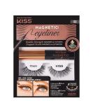 KISS Magnetic Eyeliner & Lash Kit - Charm | Biotin Infused, Smudge Proof, 5 Magnets, Precision Tip Brush | Synthetic False Eyelashes - Buy Online on GoSupps.com