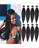20'' Pre Stretched Natural Black Braiding Hair - Pack of 8 | Soft Yaki Texture, Hot Water Setting - Buy Online on GoSupps.com