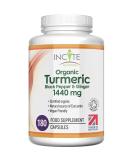 Organic Turmeric Curcumin 1440mg - 180 Vegan Capsules with Black Pepper & Ginger - Buy Online on GoSupps.com