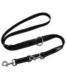 DDOXX Reflective Dog Leash - 2m Adjustable Nylon Leash for Small & Large Dogs Double Leash for Two Dogs Ideal for Running & Training - Black - Buy Online on GoSupps.com