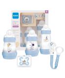 Buy Mam Welcome to the World G101-3 Baby Bottle Set | Easy Start Anti-Colic 1 Pacifier & 1 Clip | Blue Spanish Version - 5-Piece Set - International Shipping Available - Buy Online on GoSupps.com