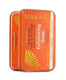 MAKARI Extreme Active Intense Argan & Carrot Oil Exfoliating Soap (7oz) | Advanced Brightening Bar Soap | With Apricot Seed Extract and Vitamins C & E | Helps Reveal Natural Skin Radiance - Buy Online on GoSupps.com