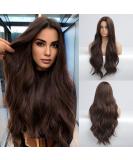 HAIRCUBE Long Dark Brown Curly Synthetic Wig for Women - Middle Parting Cocoa Brown - Buy Online on GoSupps.com