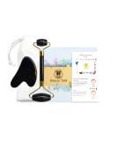 Sodacoda Gua Sha Set - Tradional Chinese Beauty Face Massage - Semi Gemstone Scraper and Roller - Black Obsidian - Buy Online on GoSupps.com
