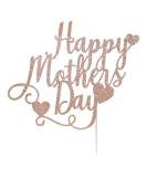 LissieLou Happy Mother's Day Cake Topper Made in the UK Glitter Card Rose Gold  - Buy Online on GoSupps.com