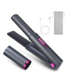 Buy Cordless 2-in-1 Hair Straightener & Curler | Portable Mini Ceramic Flat Iron | 5000mAh USB-C Rechargeable | Quick Heat Travel-Friendly Tool - Gray - Buy Online on GoSupps.com