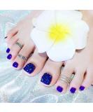Yienate Chic Blue Bling False Toenails - Full Diamond Summer Fake Nail Tips for Brides | 24-Hour Nail Art - Buy Online on GoSupps.com