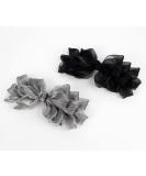 Black and Silver Big Bow Barrettes for Women - Elegant Decorative Hair Accessories for Party and Wedding - Set of 2 - Buy Online on GoSupps.com