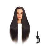 Hairingrid 26"-28" Mannequin Head Hair Styling Training Head Manikin Cosmetology Doll Head Synthetic Fiber Hair and Free Clamp Holder (Black) - Buy Online on GoSupps.com