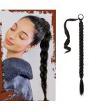 Sofeiyan 66cm Braid Extensions Ponytail - Natural Synthetic Hair Tie Extensions for Women - Black Brown (Pack of 1) | International Shipping - Buy Online on GoSupps.com