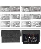 PSKOOK 12 Pcs Survival Multitool Card Emergency Camping Tool EDC Kit in Your Wallet Outdoor Hunting Fishing Hiking Gear Silver-12 Pcs - Buy Online on GoSupps.com