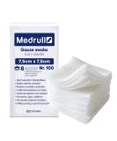 Medrull 8-Layer Non-Sterile Compresses 7.5x7.5cm - Soft Absorbent Cotton Wound Dressings | Medical Quality - 100 Pack - Buy Online on GoSupps.com