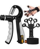 Adjustable Hand Grip Strengthener, Finger Stretcher & Trainer for Muscle Building, Therapy & Pain Relief - Arthritis & Carpal Tunnel Support - Buy Online on GoSupps.com