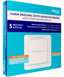 Areza Medical Foam Wound Dressing with Adhesive Border 6.5 x 6.5 Central Foam 4.1 x 4.1 5mm Thickness - 5 per Box - Buy Online on GoSupps.com