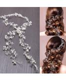 WoWoss 50cm Wedding Hair Wire with Pearls & Rhinestones - Bridal Jewelry Headdress for Women & Girls - Buy Online on GoSupps.com