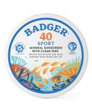 Badger Clear Zinc Sunscreen Cream SPF 40 - Unscented 2.4 oz | Natural Protection - Buy Online on GoSupps.com