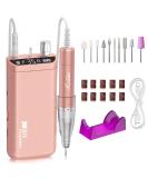 Kredioo 350000RPM Rechargeable Nail Drill for Acrylic Gel Nails - Salon Quality Electric File Manicure Tool with 10 Bits - Rose Gold - Buy Online on GoSupps.com