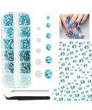 ALOCIAM 2200pcs Crystal Nail Rhinestones SS5-SS12 Crystal Nail Rhinestones Large Water Blue Nail Diamond DIY Nail Decorations Water Blue for DIY Decorations 1HRZ-Water Blue - Buy Online on GoSupps.com