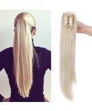 Premium 22 Bleached Blonde Ponytail Extension - Clip-in Micro-Wavy Hair Braid Heat-Resistant Realistic Look - International Shipping Available - Buy Online on GoSupps.com