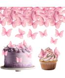 TIESOME 48 Pcs Edible Butterflies for Cake Decorating Vivid Butterfly Cake Topper Butterfly Cupcake Decorating for Wedding Birthday Anniversary Flower Themed Party Decorating Princess Games(Pink) - Buy Online on GoSupps.com