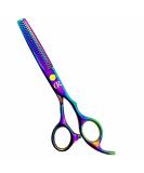 Professional 6 Inch Hair Thinning Shears Japanese 440c Stainless Steel Hairdressing Texturizing Scissors for Women/Men/Kids - Rainbow Color - Buy Online on GoSupps.com