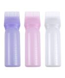 AUEAR 3 Pack Root Comb Applicator Bottle 6oz for Hair Color Dye - Salon Care Plastic Squeeze Bottle with Graduated Scale - 3 Pack Set - Buy Online on GoSupps.com
