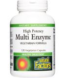 Buy Natural Factors High Potency Multi Enzyme 120 Veg Capsules - Digestive Support & Wellness - Buy Online on GoSupps.com