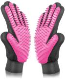  Upgrade Pet Dog Cat Grooming Glove Gentle Deshedding Brush Glove Efficient Pet Hair Remover Mitt Massage Tool with Enhanced Five Finger Design for Dogs Cats Rabbits Horses with Long/Short Fur 1 Pair Pink 1 Pair  - Buy Online on GoSupps.com