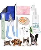 Dog Paw Cleaner Set - 150ml Foam Microfiber Towel Balm & LED Nail Trimmer | International Shipping - Buy Online on GoSupps.com