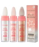 3 Color Polvo De Hadas Fairy Highlight Patting Powder Highlighter Body Brightens the Natural Three-dimensional Face Powder Blusher (Trio) - Buy Online on GoSupps.com