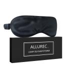 ALLUREC Luxury 100% Pure Mulberry Silk Sleep Eye Mask - Hypoallergenic Anti-Aging Anti-Wrinkles - 22 Momme Long Silk - Soft Comfortable Beauty Sleep Mask (Black) - Buy Online on GoSupps.com
