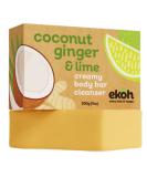EKOH Organic Coconut Body Soap Bar - Vegan All-Natural Face & Body Wash - Eco-Friendly Ginger Lime Soap Made in New Zealand - 200g for All Skin Types - Buy Online on GoSupps.com