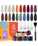 Glowing Attraction Collection Nail Dipping Powder Set - Orange, Burgundy, Red, Purple - Manicure Kit with Base, Top Coat, Activator, and Brush Saver - Buy Online on GoSupps.com