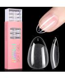 AILLSA Short Almond Nail Tips - Half Matte Full Cover Clear Gelly Tips for DIY Nail Extension - 360 PCS - Buy Online on GoSupps.com