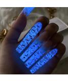 Glow in the Dark Halloween Press on Nails - Long Square Coffin Style 24Pcs Faux Nails with Pumpkin Design for Women & Girls - Buy Online on GoSupps.com