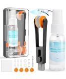 Glasses Cleaning Kit - Anti Fog Wipes & Lens Cleaner Spray with Microfiber Cloth | Eye Glass Repair Kit with Screws & Screwdriver | Portable Eyeglass Cleaner Tool - Light Black - Buy Online on GoSupps.com