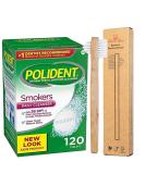 Denture Cleaning Tablets for Smokers - 120 Bundle with Bamboo Brush | Effective Care for Full & Partial Dentures - Buy Online on GoSupps.com