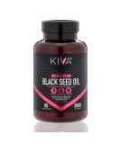 Kiva Black Seed Oil Softgel Capsules | 2000 mg per Serving | High Thymoquinone (TQ) - Powerful Antioxidant | 100% Pure Cold-Pressed Nigella Sativa | Raw | Vegan - Buy Online on GoSupps.com