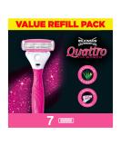 Wilkinson Sword Quattro Razor baldes for Women. 7 Klingen - Buy Online on GoSupps.com